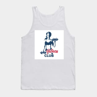 Fitness club emblem with training athletic woman Tank Top